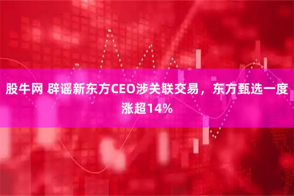 股牛网 辟谣新东方CEO涉关联交易，东方甄选一度涨超14%