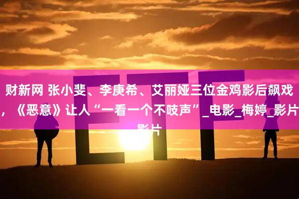 财新网 张小斐、李庚希、艾丽娅三位金鸡影后飙戏，《恶意》让人“一看一个不吱声”_电影_梅婷_影片