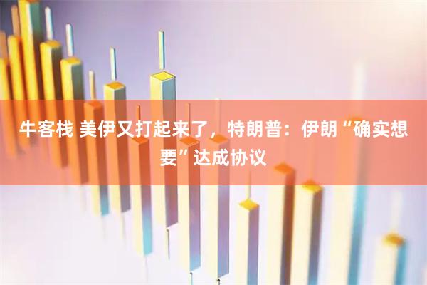 牛客栈 美伊又打起来了，特朗普：伊朗“确实想要”达成协议