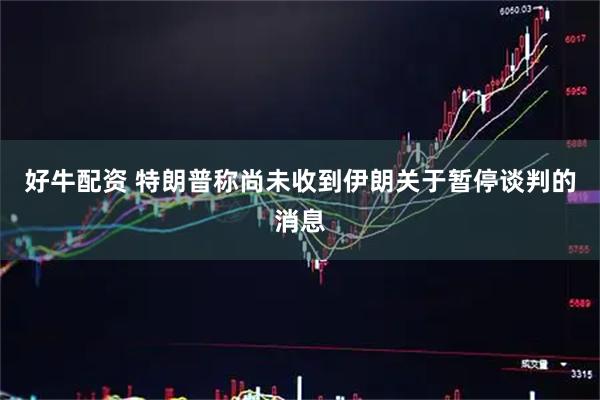 好牛配资 特朗普称尚未收到伊朗关于暂停谈判的消息